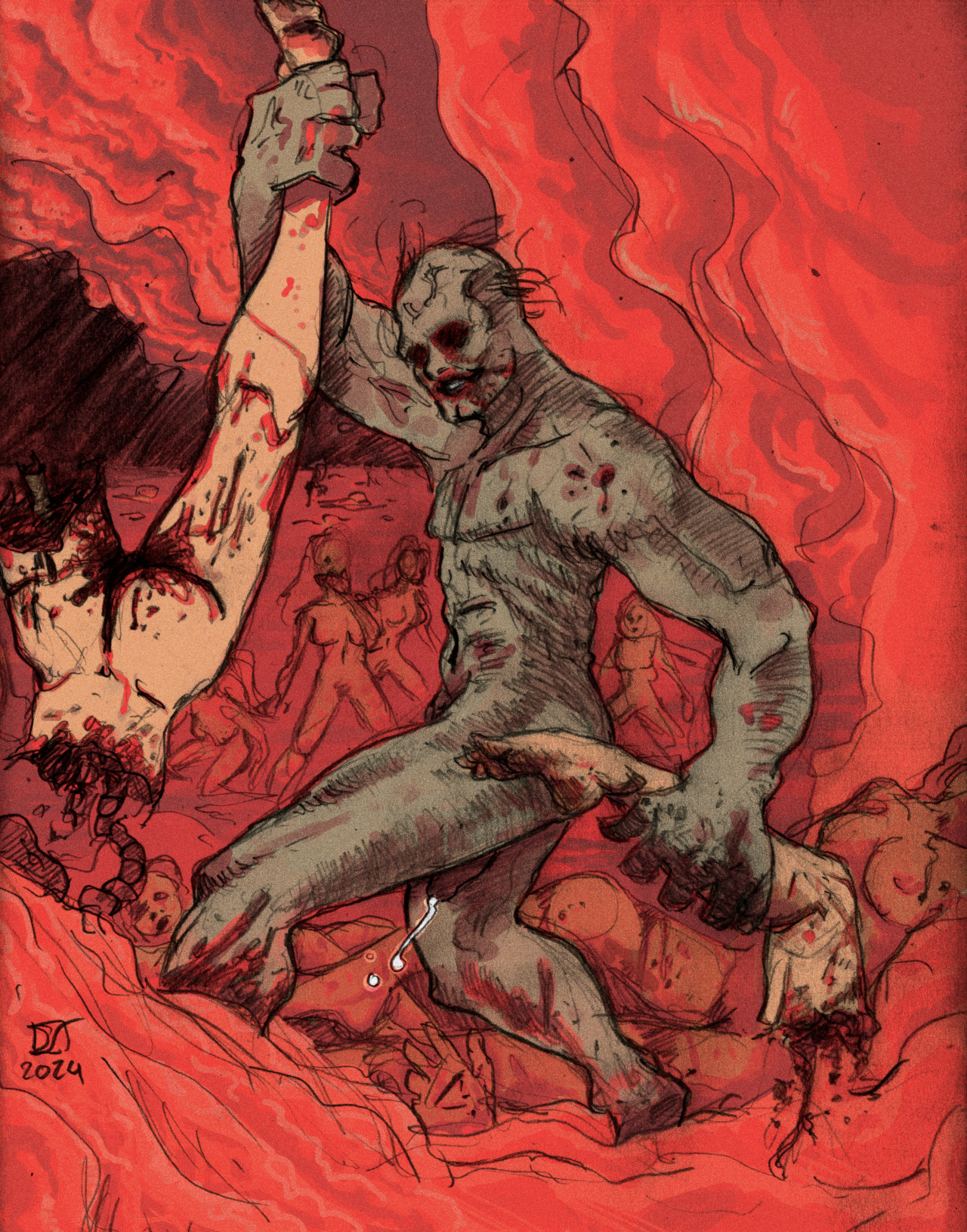 Feast in the sea of blood and flesh